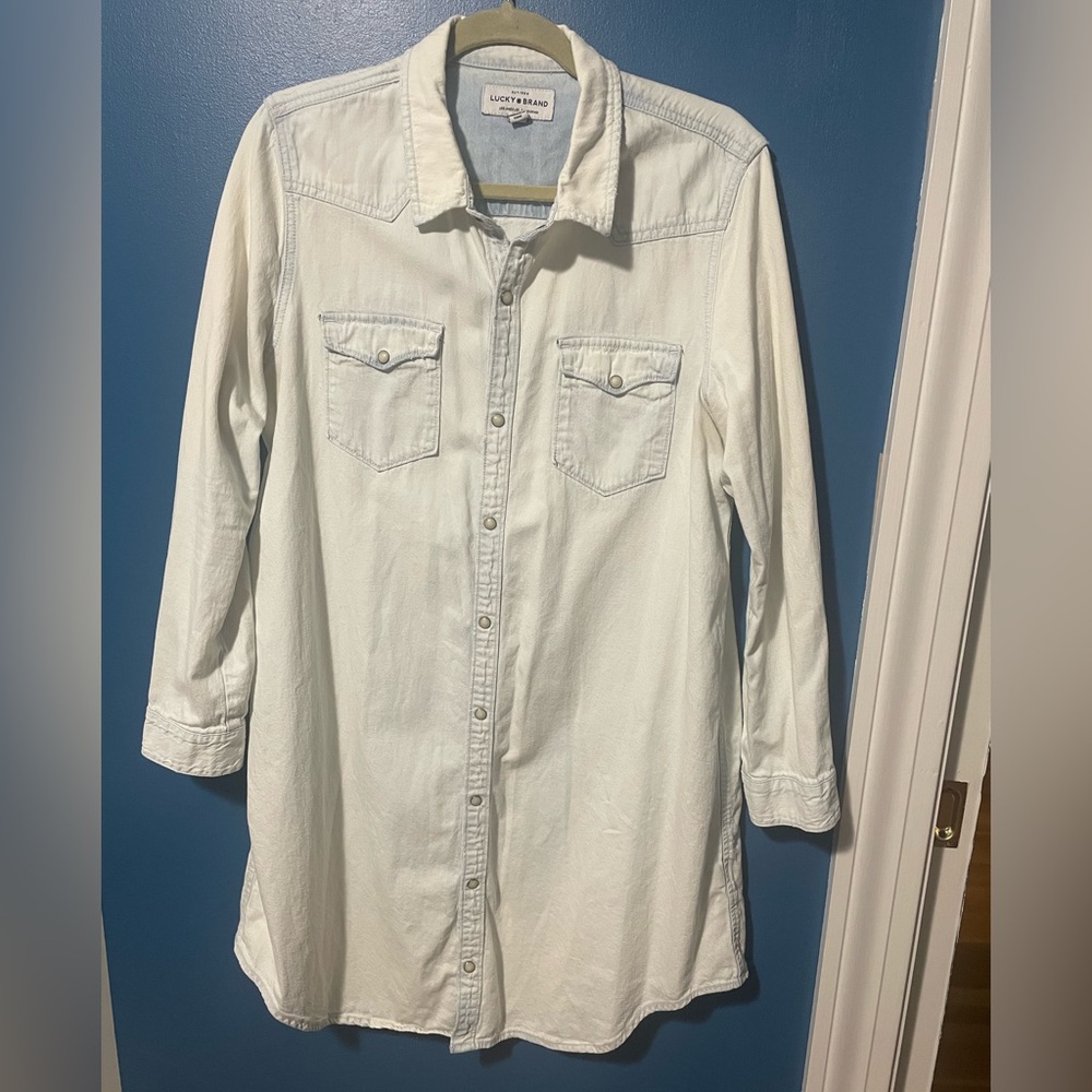 Lucky Brand Women’s Light Denim Button Down Dress
